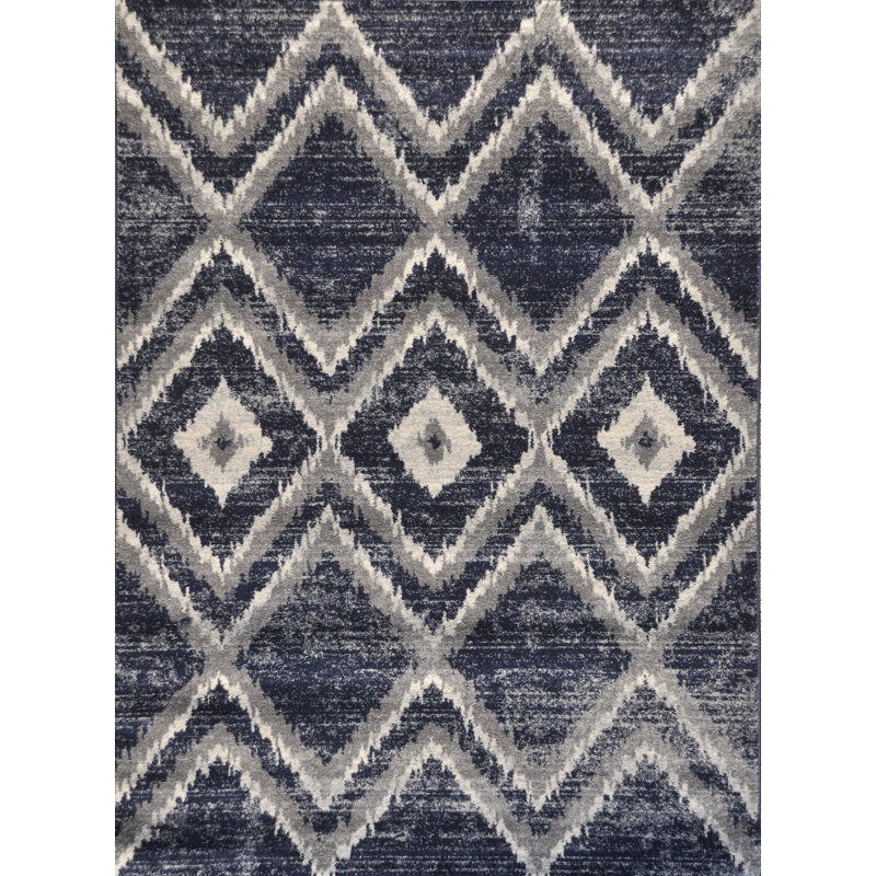 Union Rustic Hoffman Premium Blue/Gray/Cream Area Rug & Reviews Wayfair